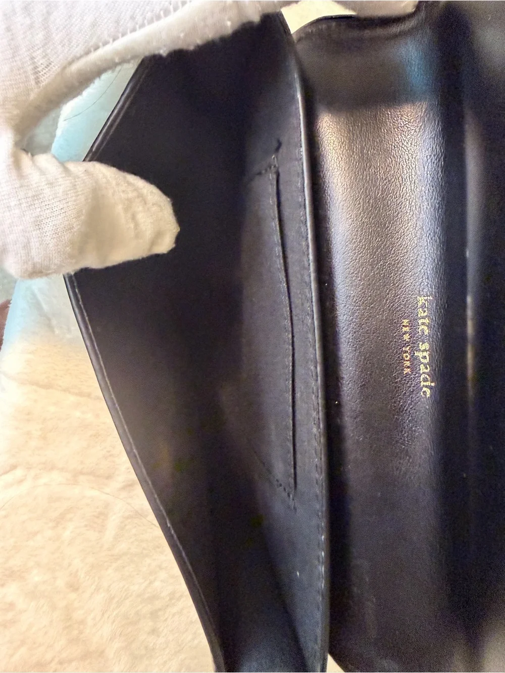 kate spade Black Leather Mini Belt Bag with Bow Accent